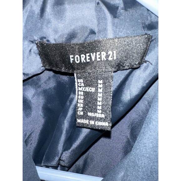 Forever 21 Navy Moto Jacket Women’s Size Medium- very good - Picture 2 of 7